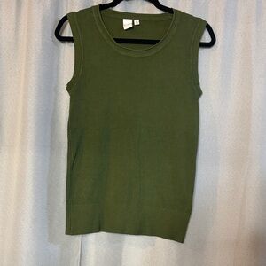 Vila Milano Olive Green Sleeveless Knit Top Medium
